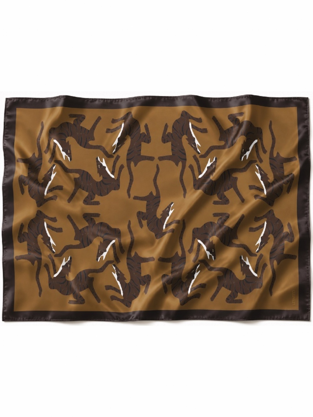 LE PAREO - 54"x72" - SILK PAREO - TIGERS PRINT - BROWNS/BLACK - NEW NO TAG